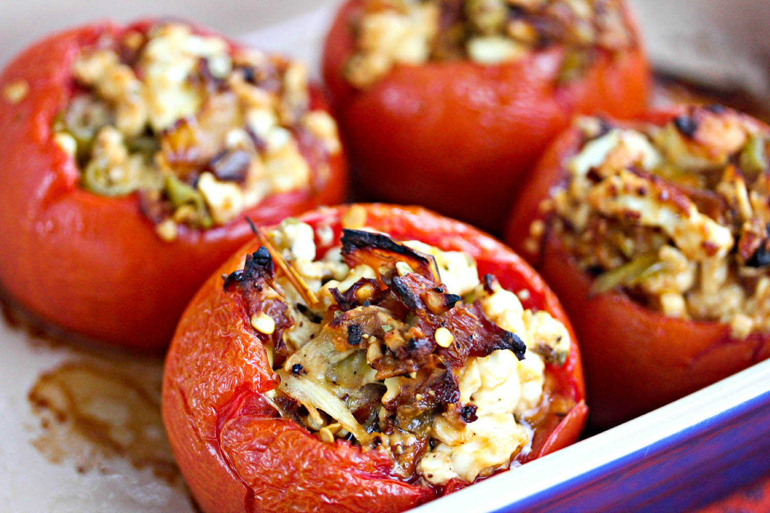 Baked stuffed cherry tomatoes